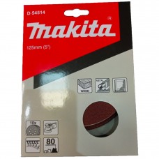 Makita D-54514 Диск шлифовальный 8 отв.коричневый D125 мм, A80, 10 шт.